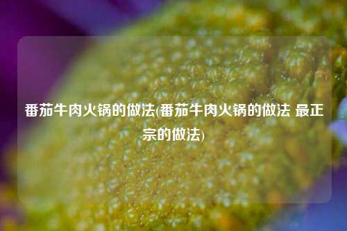 番茄牛肉火锅的做法(番茄牛肉火锅的做法 最正宗的做法)