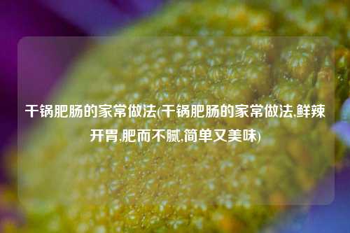 干锅肥肠的家常做法(干锅肥肠的家常做法,鲜辣开胃,肥而不腻,简单又美味)